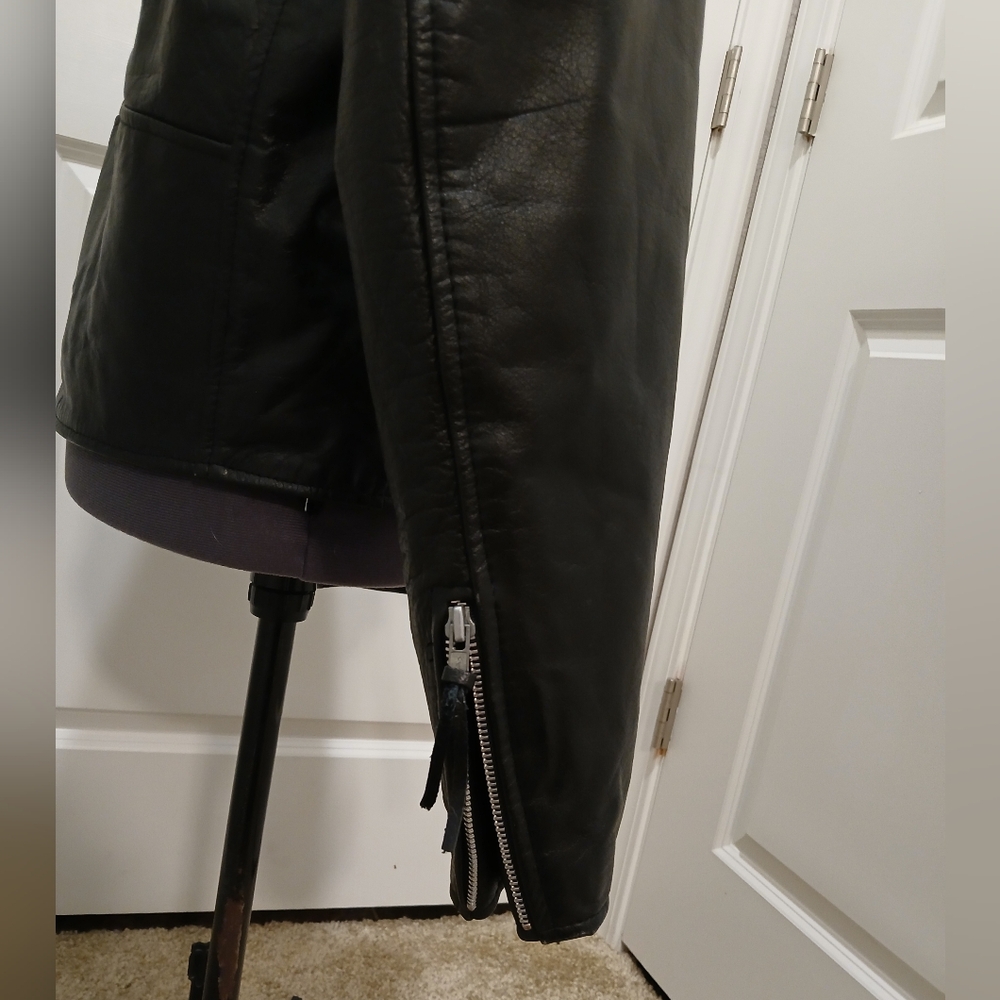 Unik Black‎ Leather Motorcycle Style Jacket - Picture 7 of 13